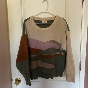 Universal Thread Olive and Cream Knit Sweater XL